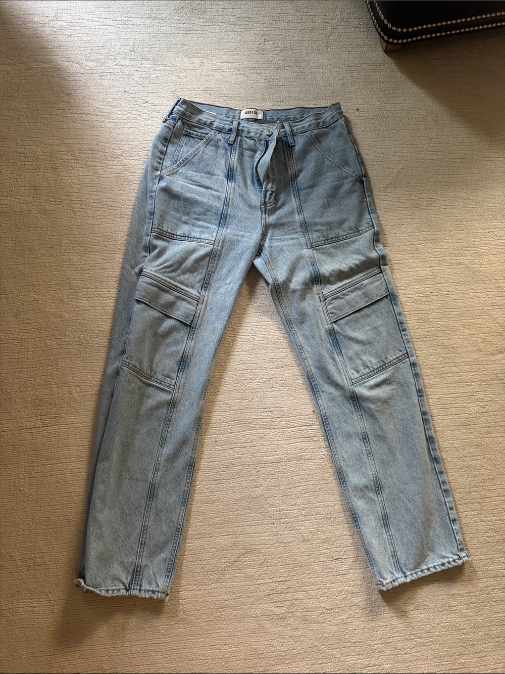 Agolde Light Blue Relaxed Cargo Jeans size 28